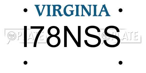 I78NSS Virginia License Plate