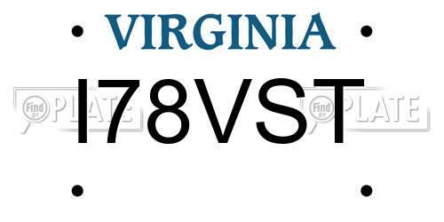 I78VST Virginia License Plate