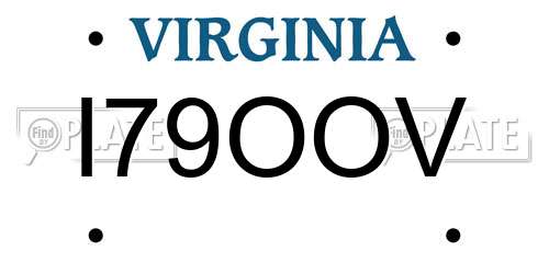 I79OOV Virginia License Plate