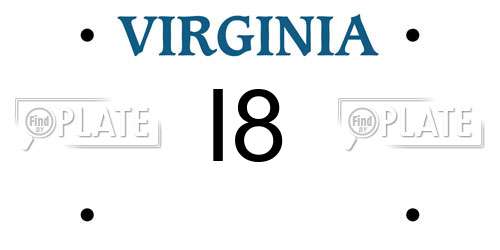 I8 Virginia License Plate