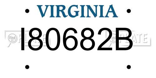 I80682B Virginia License Plate