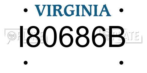 I80686B Virginia License Plate
