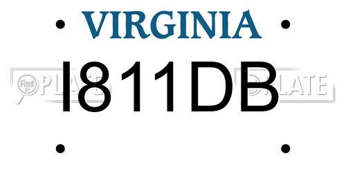 I811DB Virginia License Plate