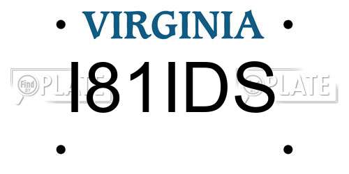 I81IDS Virginia License Plate
