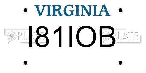 I81IOB Virginia License Plate
