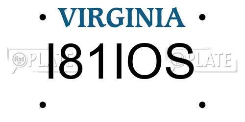 I81IOS Virginia License Plate