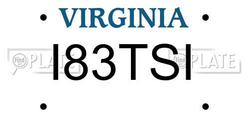 I83TSI Virginia License Plate