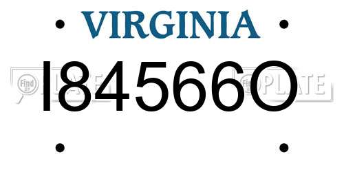 I84566O Virginia License Plate
