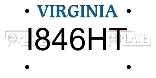 I846HT Virginia License Plate