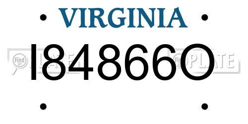 I84866O Virginia License Plate
