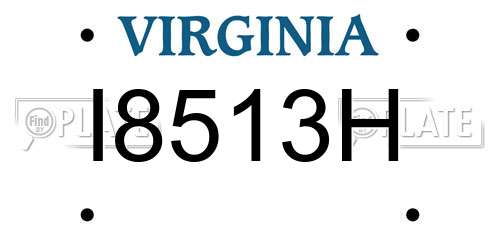 I8513H Virginia License Plate