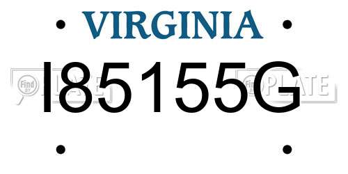 I85155G Virginia License Plate