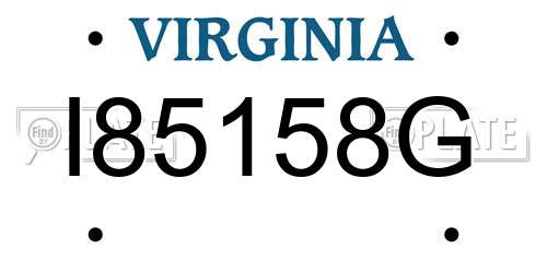 I85158G Virginia License Plate