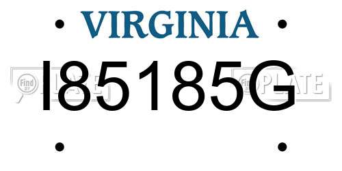 I85185G Virginia License Plate
