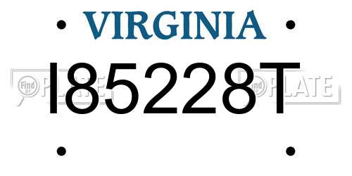I85228T Virginia License Plate