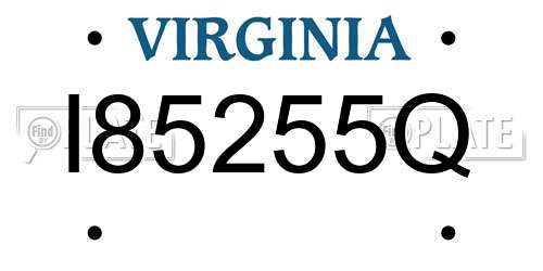 I85255Q Virginia License Plate