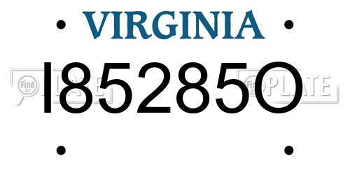I85285O Virginia License Plate