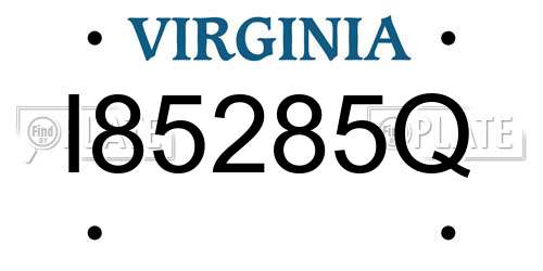 I85285Q Virginia License Plate