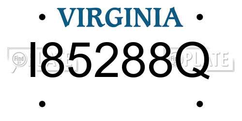 I85288Q Virginia License Plate