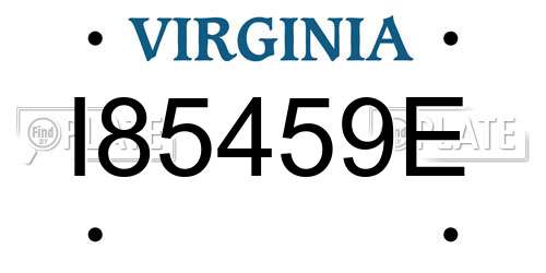 I85459E Virginia License Plate