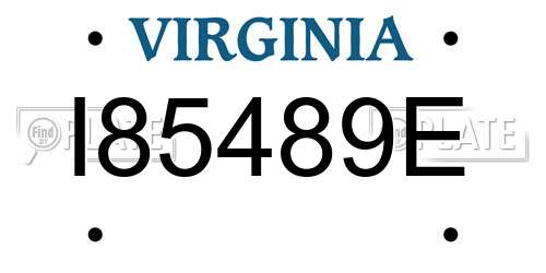 I85489E Virginia License Plate