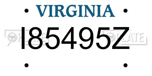 I85495Z Virginia License Plate