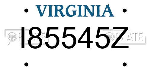 I85545Z Virginia License Plate