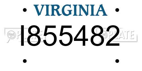 I855482 Virginia License Plate