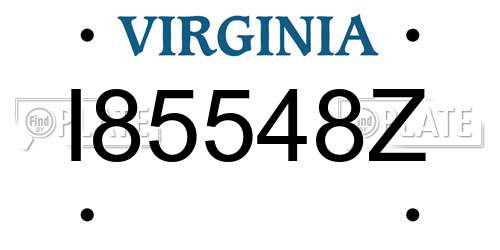 I85548Z Virginia License Plate
