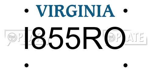I855RO Virginia License Plate