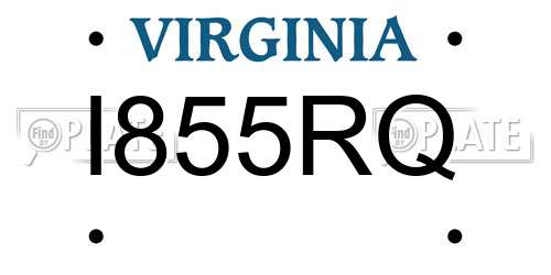 I855RQ Virginia License Plate