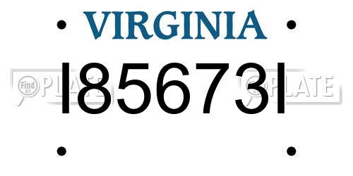 I85673I Virginia License Plate