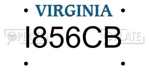 I856CB Virginia License Plate
