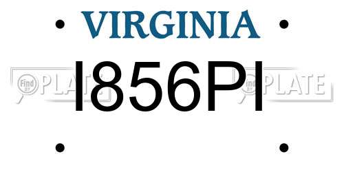 I856PI Virginia License Plate