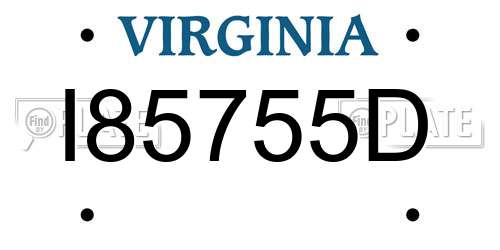 I85755D Virginia License Plate