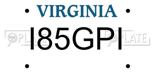 I85GPI Virginia License Plate