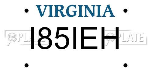 I85IEH Virginia License Plate