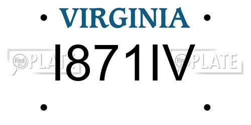I871IV Virginia License Plate