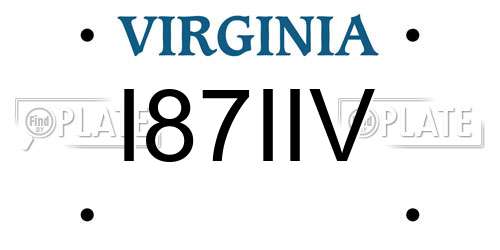 I87IIV Virginia License Plate