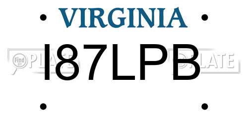 I87LPB Virginia License Plate