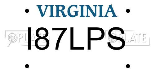I87LPS Virginia License Plate