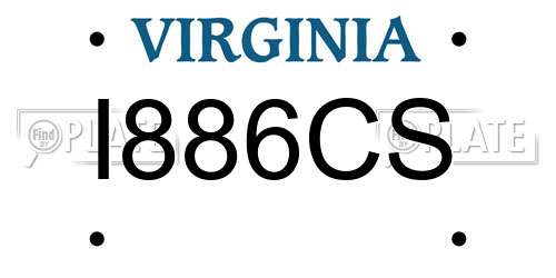 I886CS Virginia License Plate