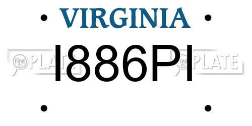 I886PI Virginia License Plate