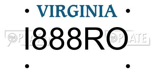 I888RO Virginia License Plate