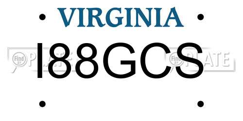 I88GCS Virginia License Plate