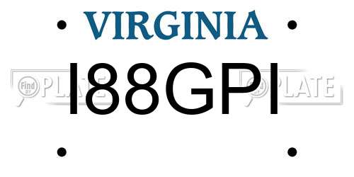 I88GPI Virginia License Plate