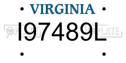 I97489L Virginia License Plate