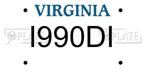 I990DI Virginia License Plate
