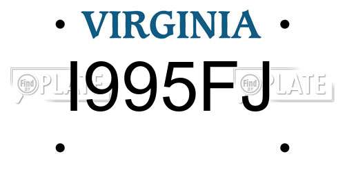 I995FJ Virginia License Plate