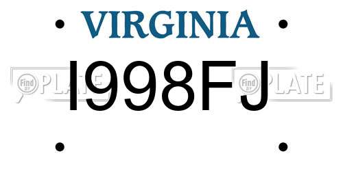 I998FJ Virginia License Plate